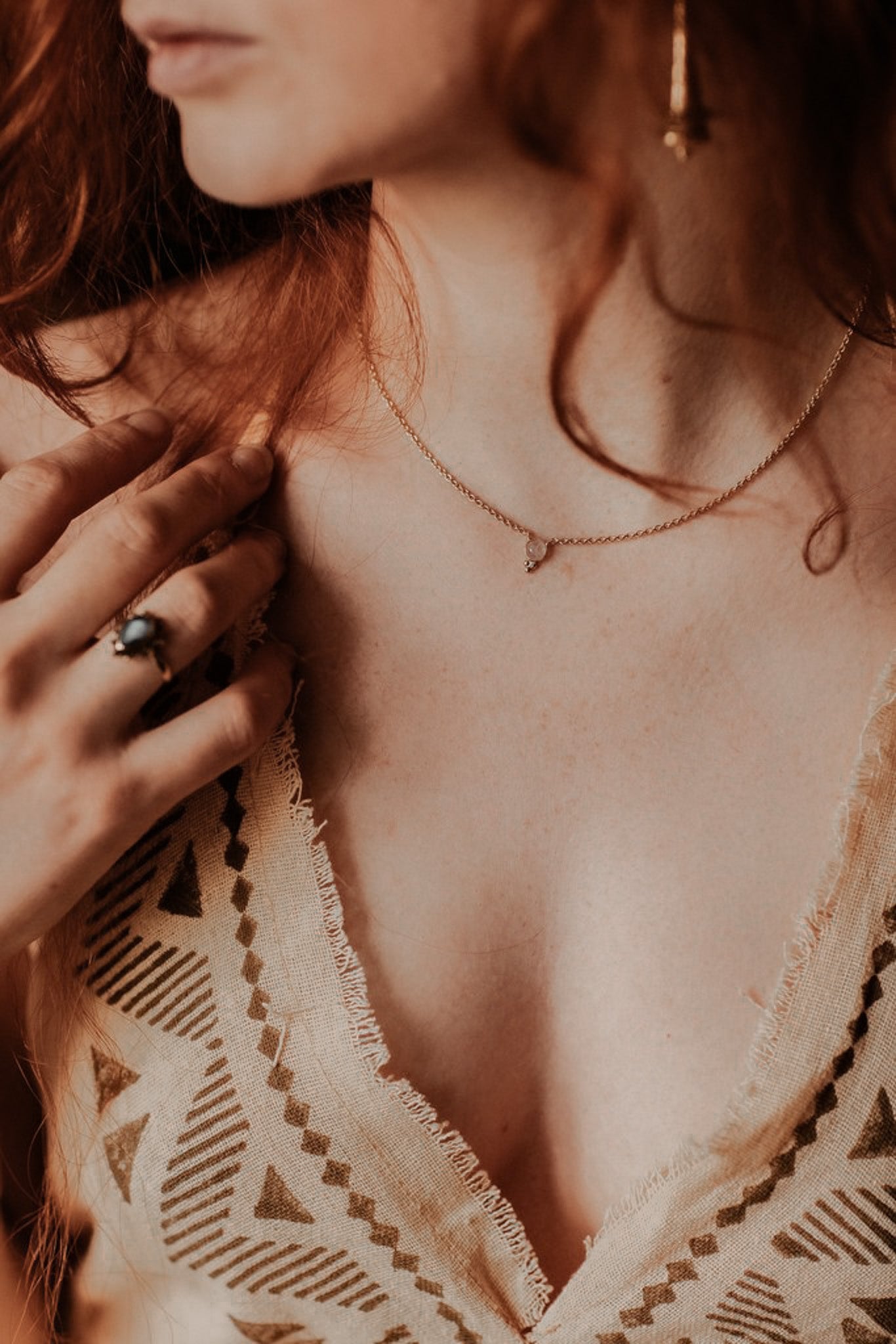 Chaine pendentif pierre de lune