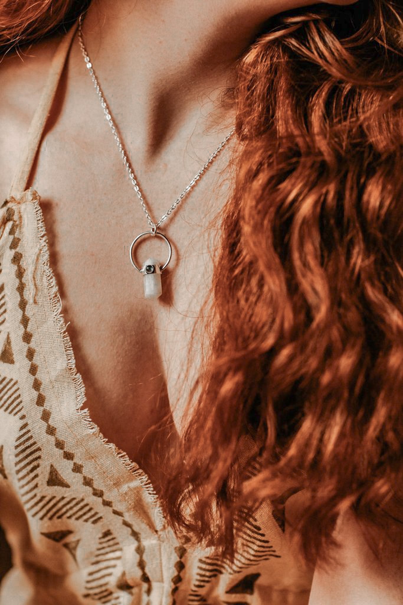 Pendentif quartz avec chaine