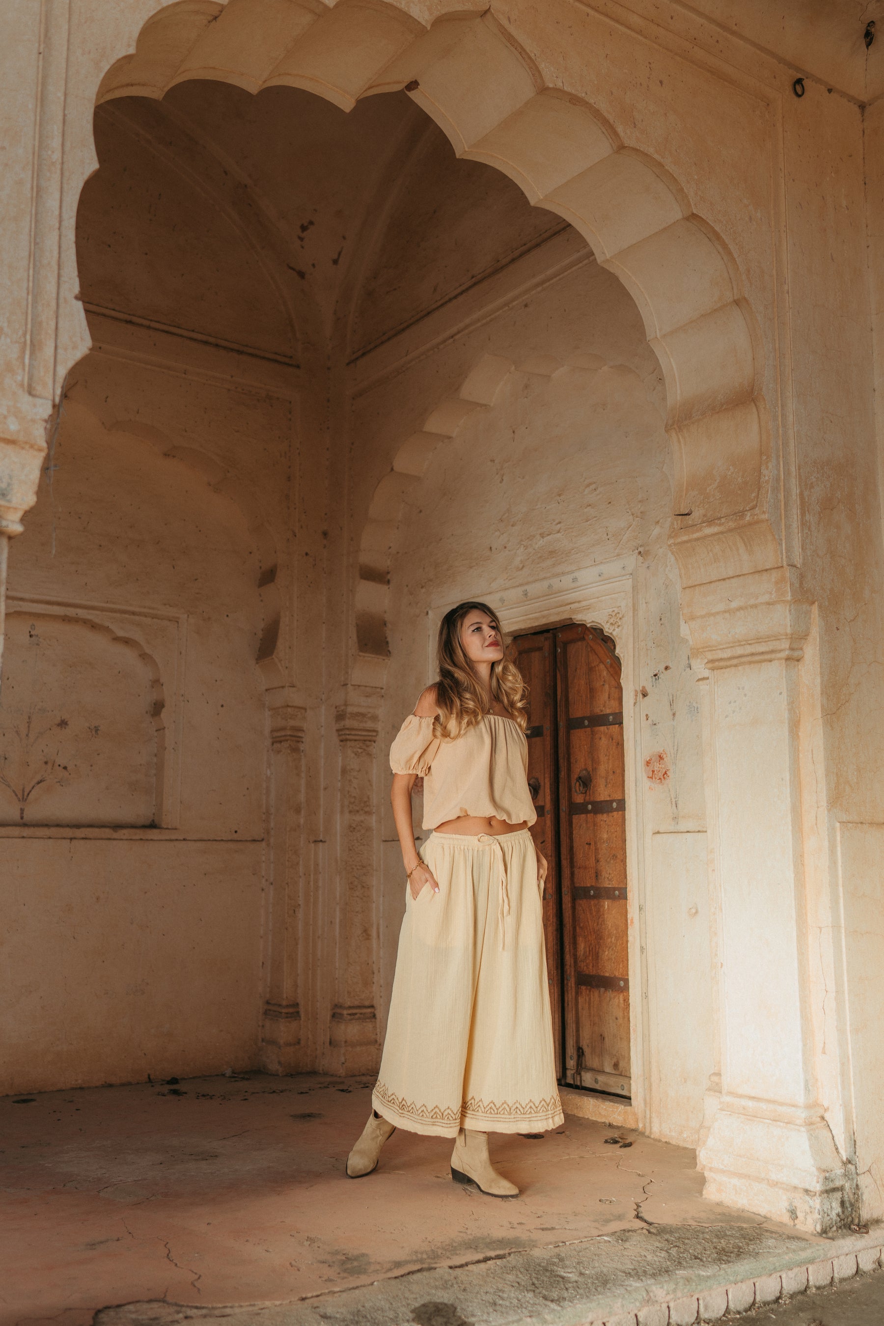 Pantalon ample gaze de coton