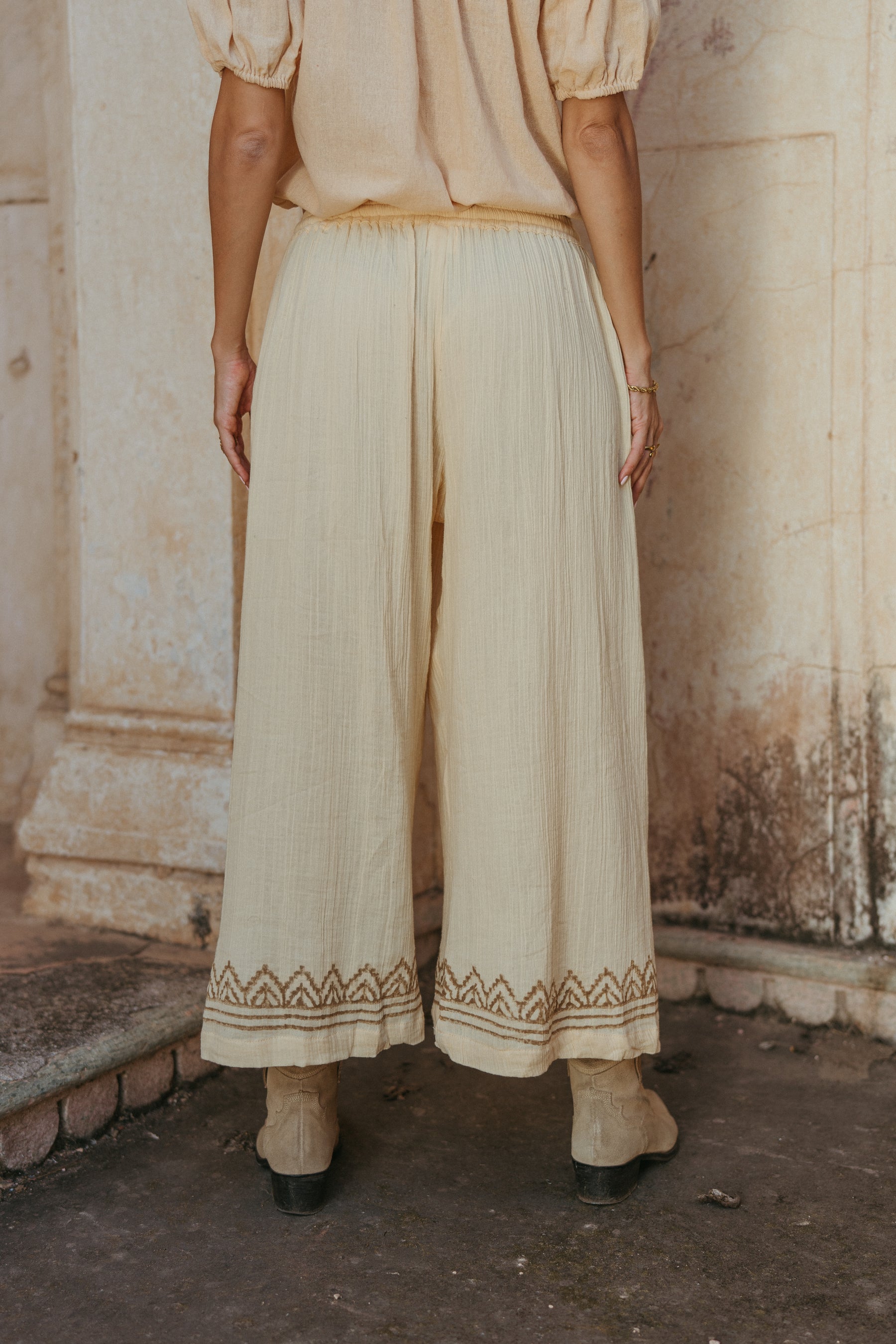 Pantalon ample gaze de coton