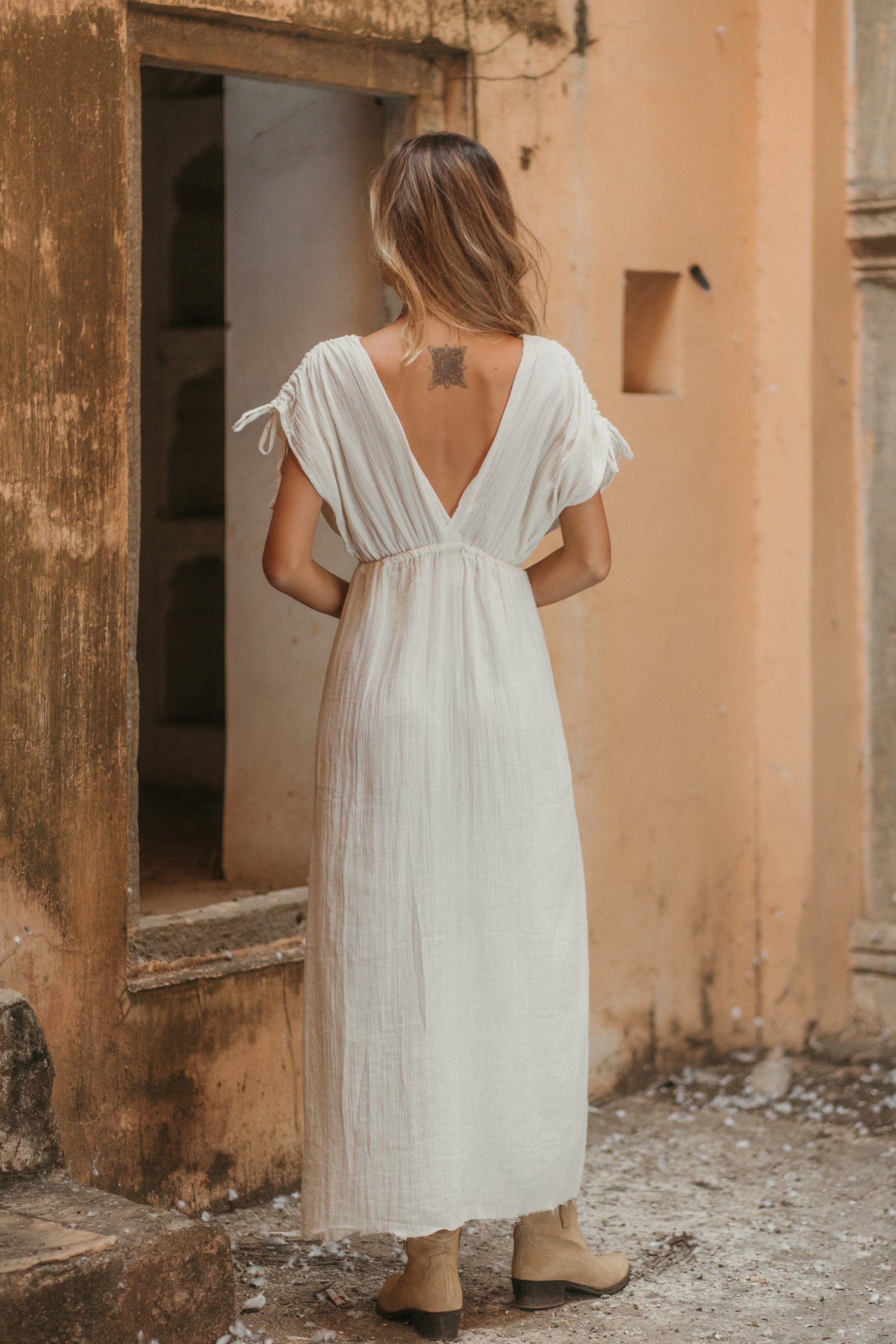 Robe longue gaze de coton