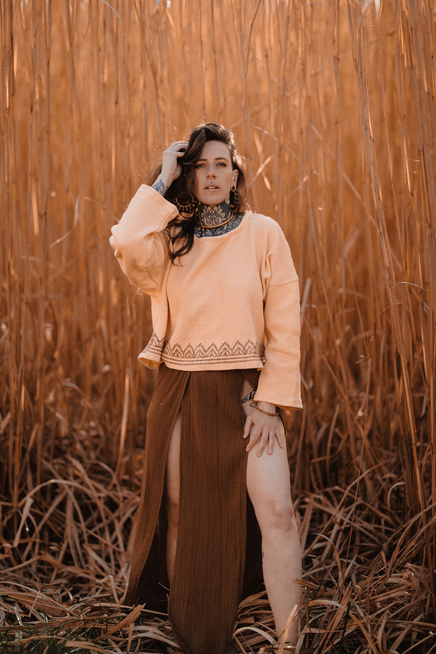 Pull en coton tricoté
