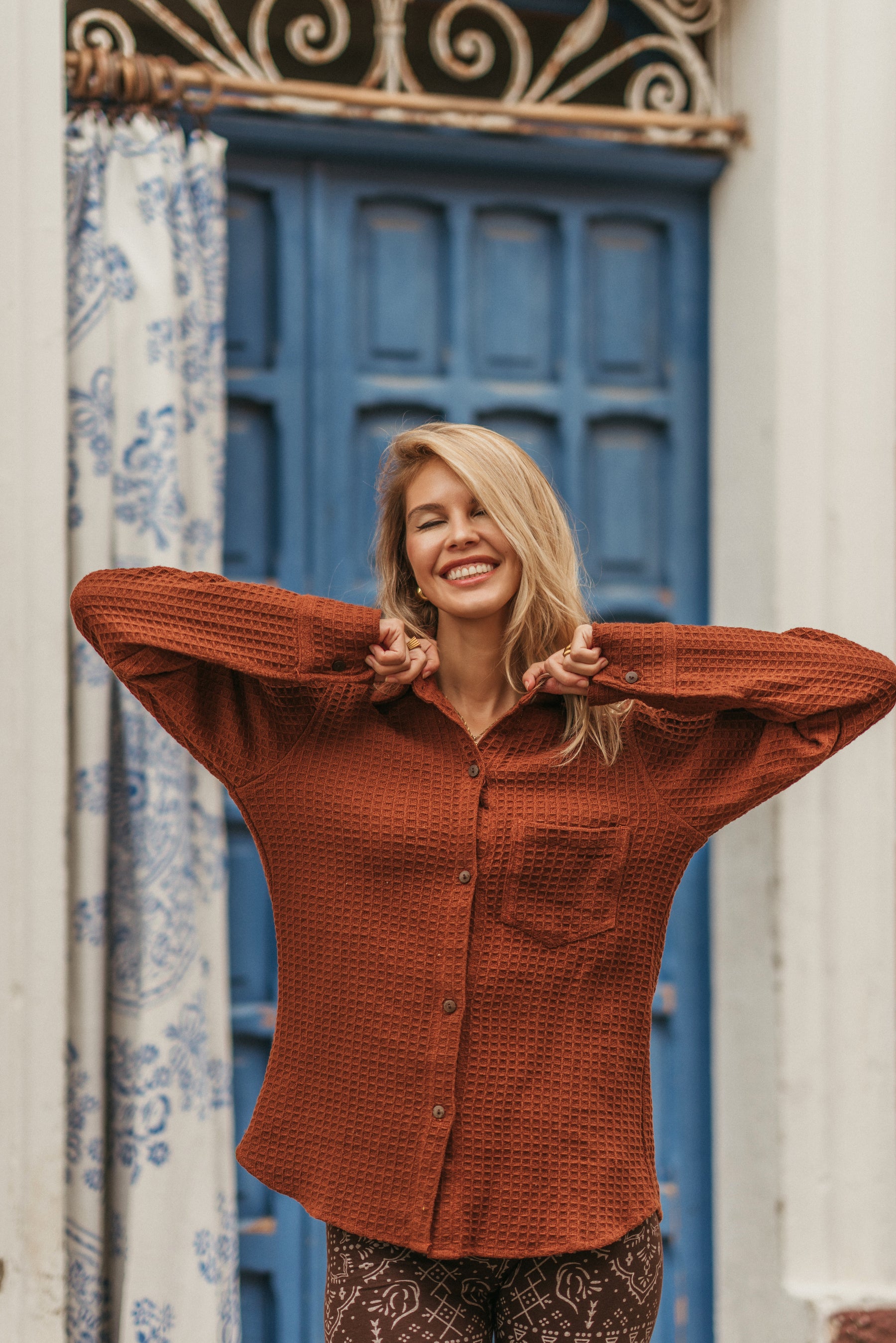 Chemise nid d'abeille