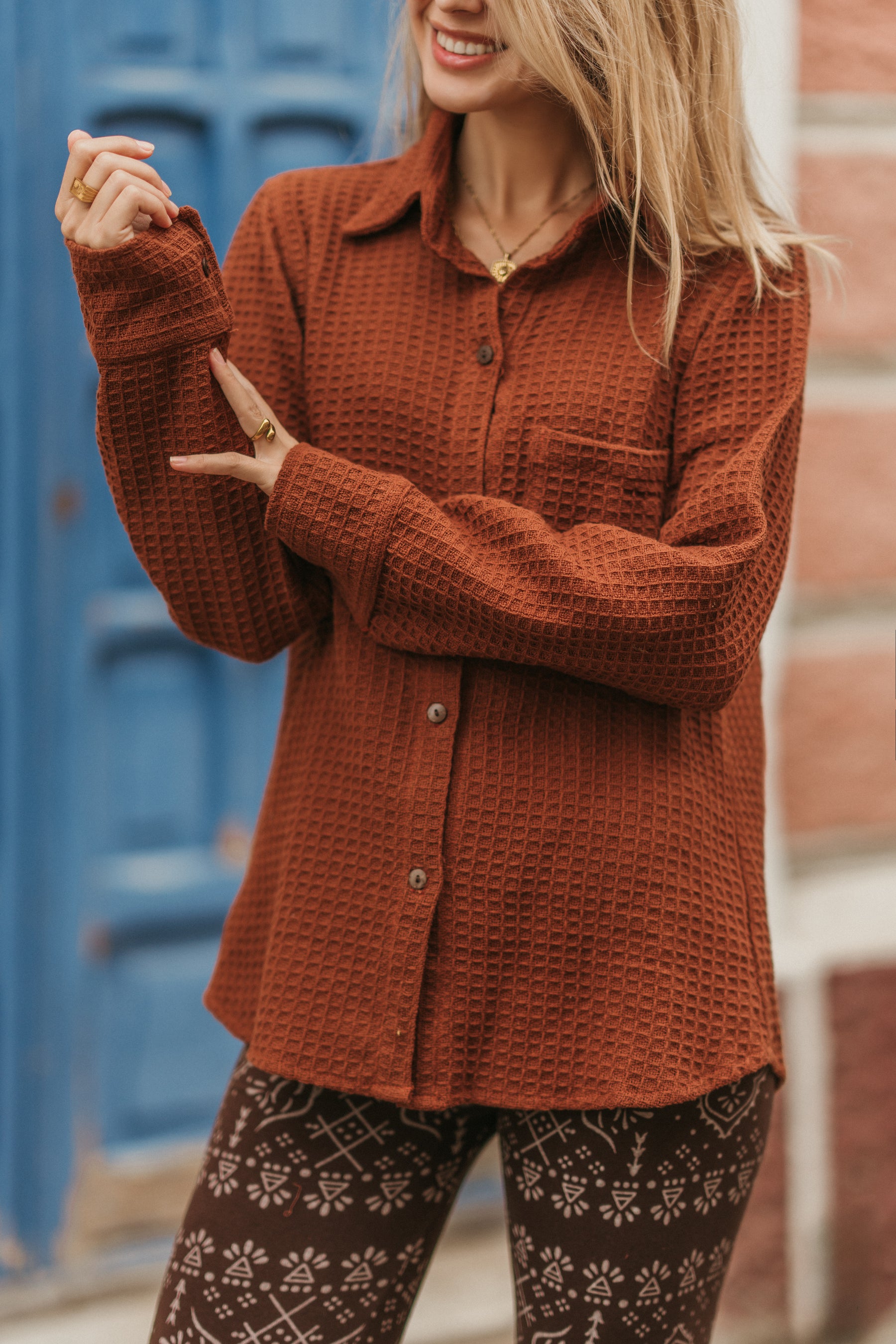 Chemise nid d'abeille