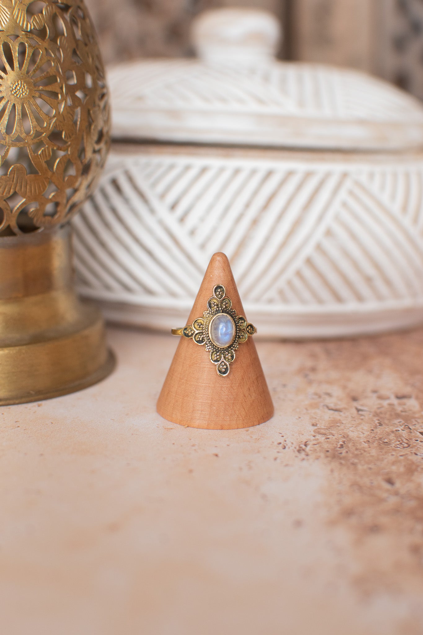 Bague mandala pierre de lune
