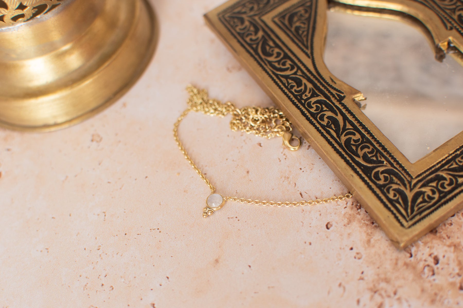Chaine pendentif pierre de lune