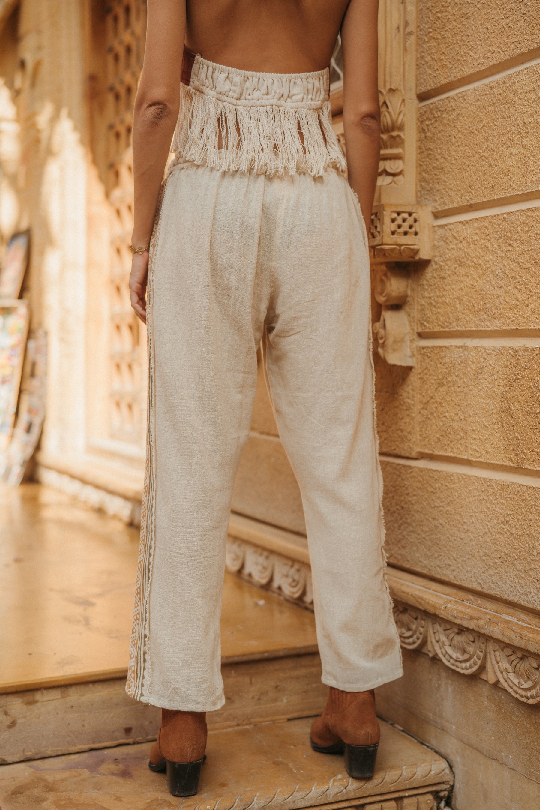 Pantalon block print