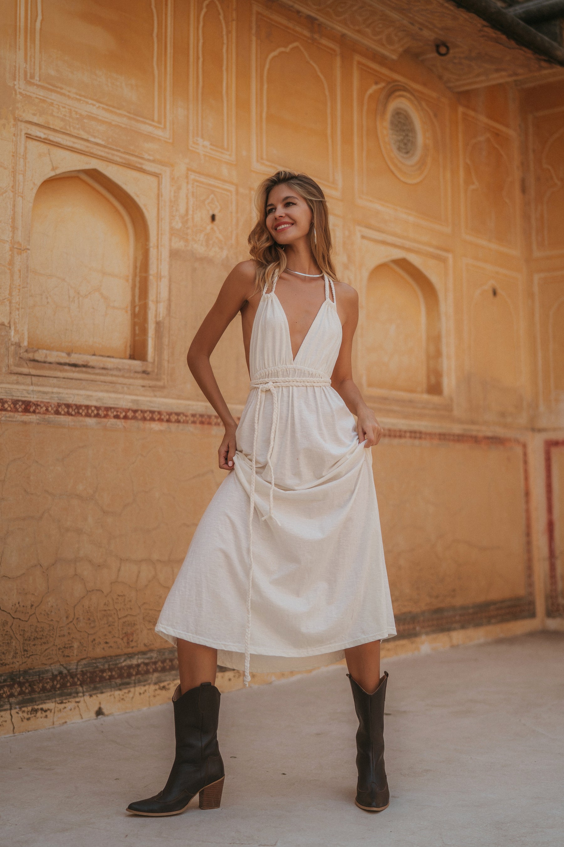 Robe longue tressée