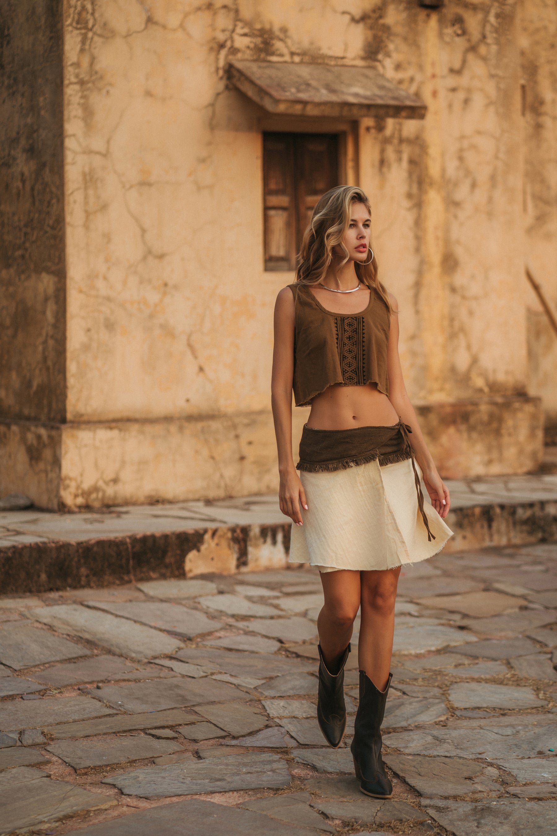 Crop top ethnique