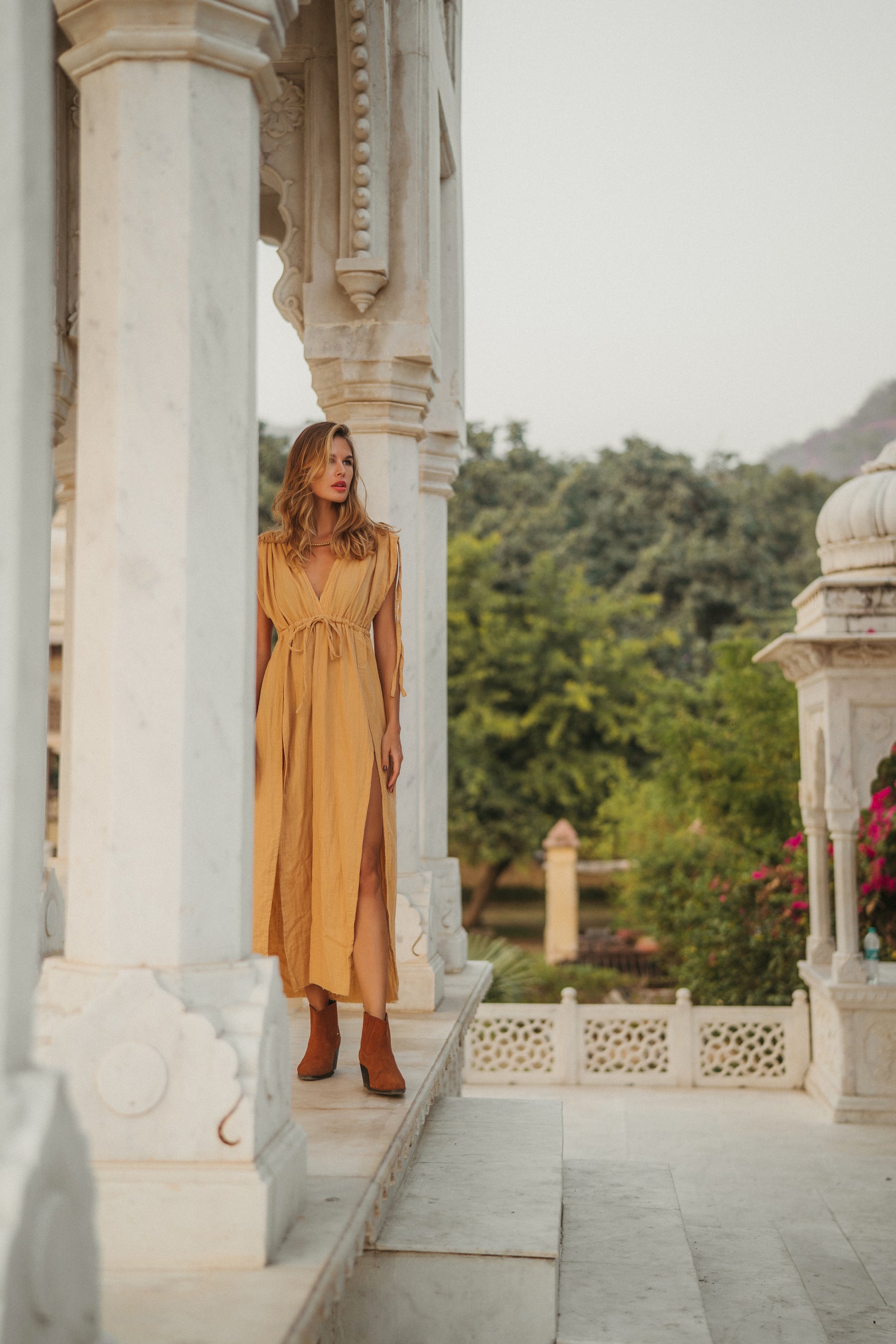 Robe longue gaze de coton