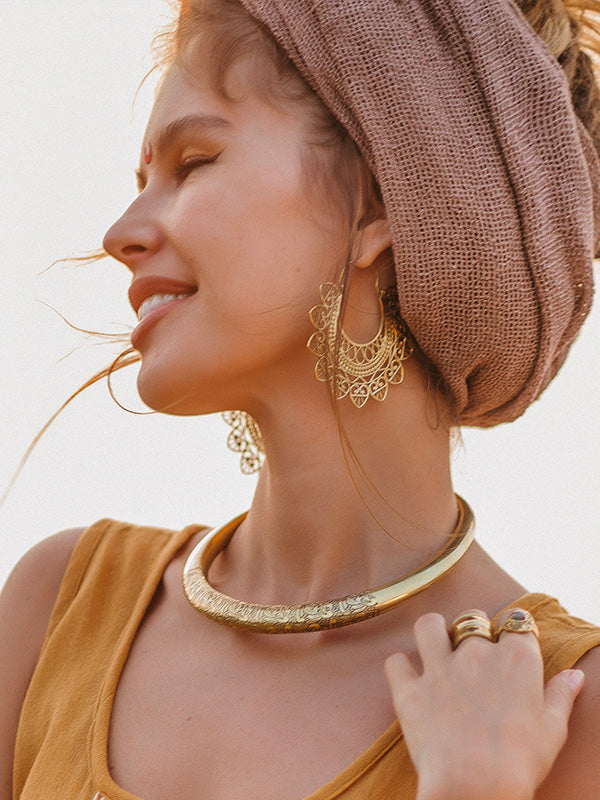 Floral bohemian necklace