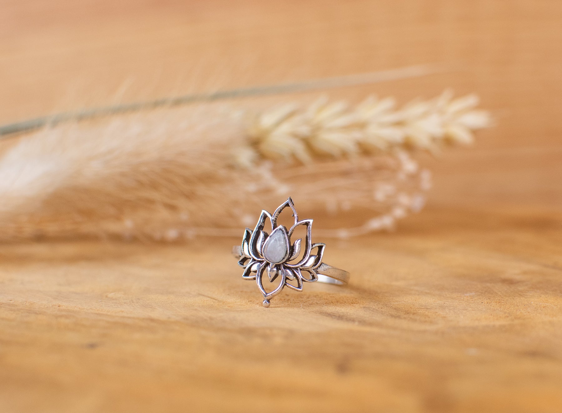 lotus labradorite ring