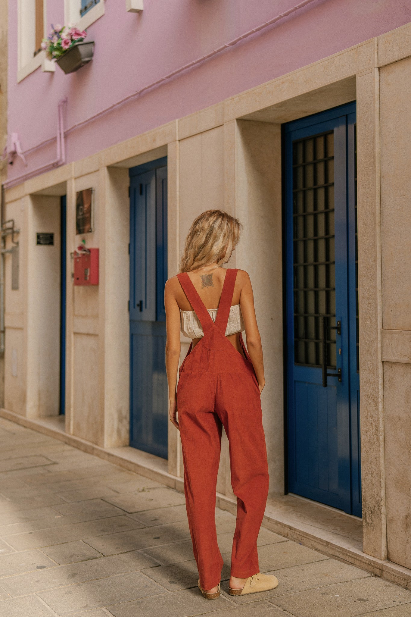 Salopette velour cotelé