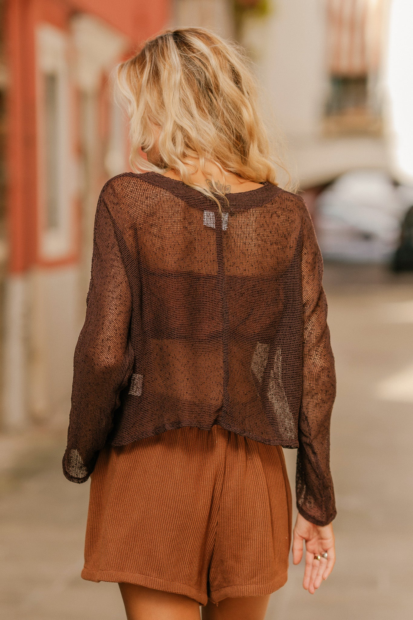 Short en maille tricotée