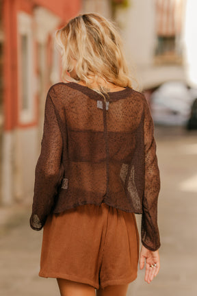 Short en maille tricotée