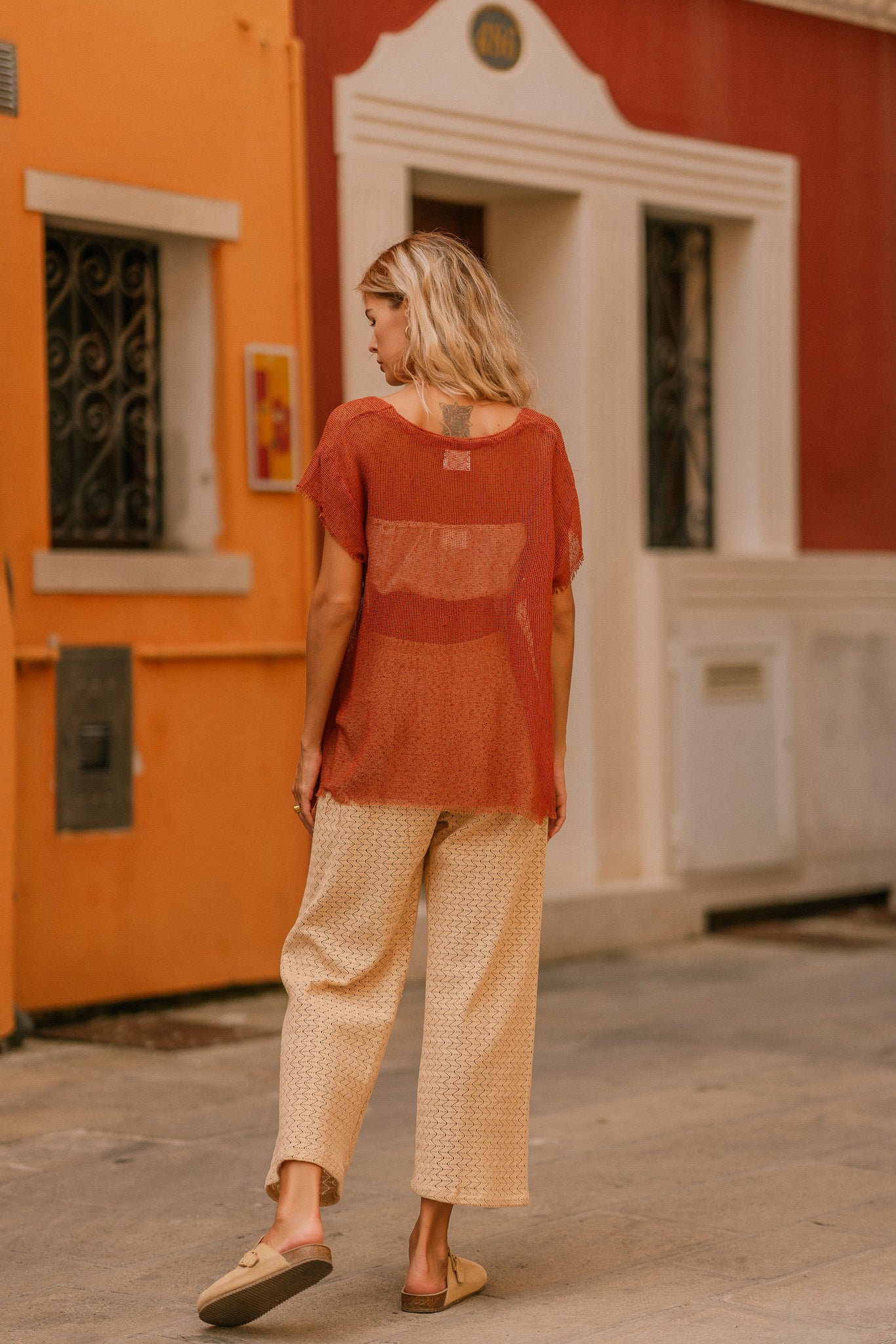 Pantalon en crochet