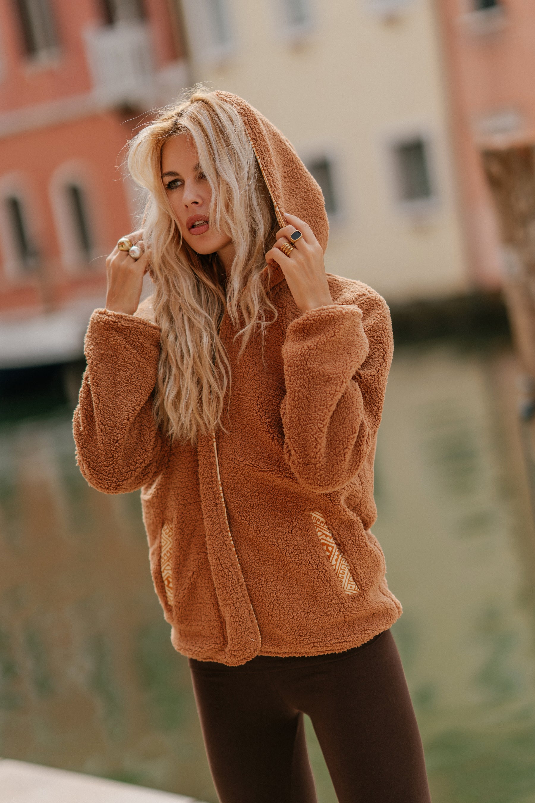 Manteau moumoute reversible