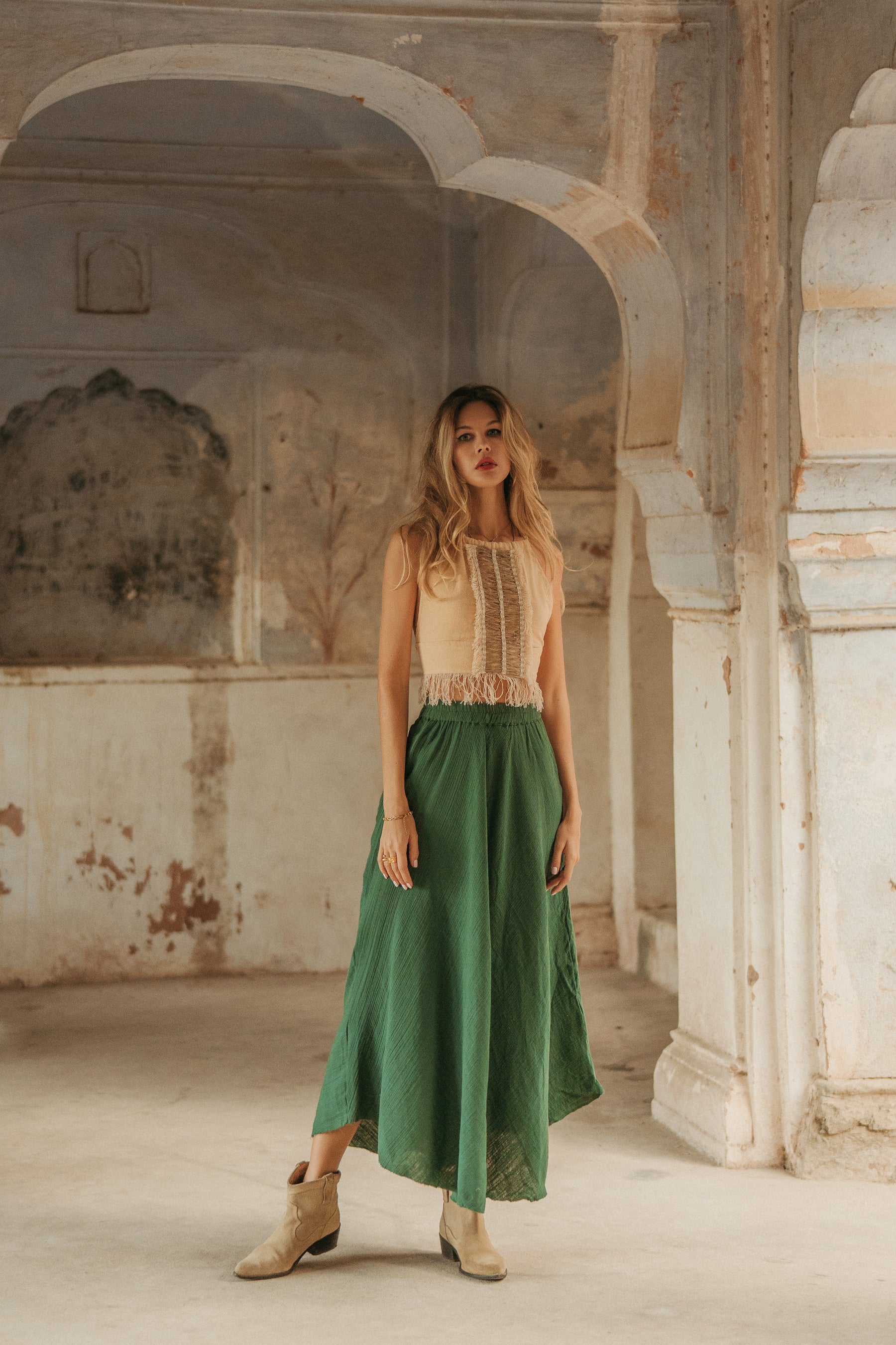 Gaia Quintessence Jupe Longue Double Gaze De Coton Jupe Jupe