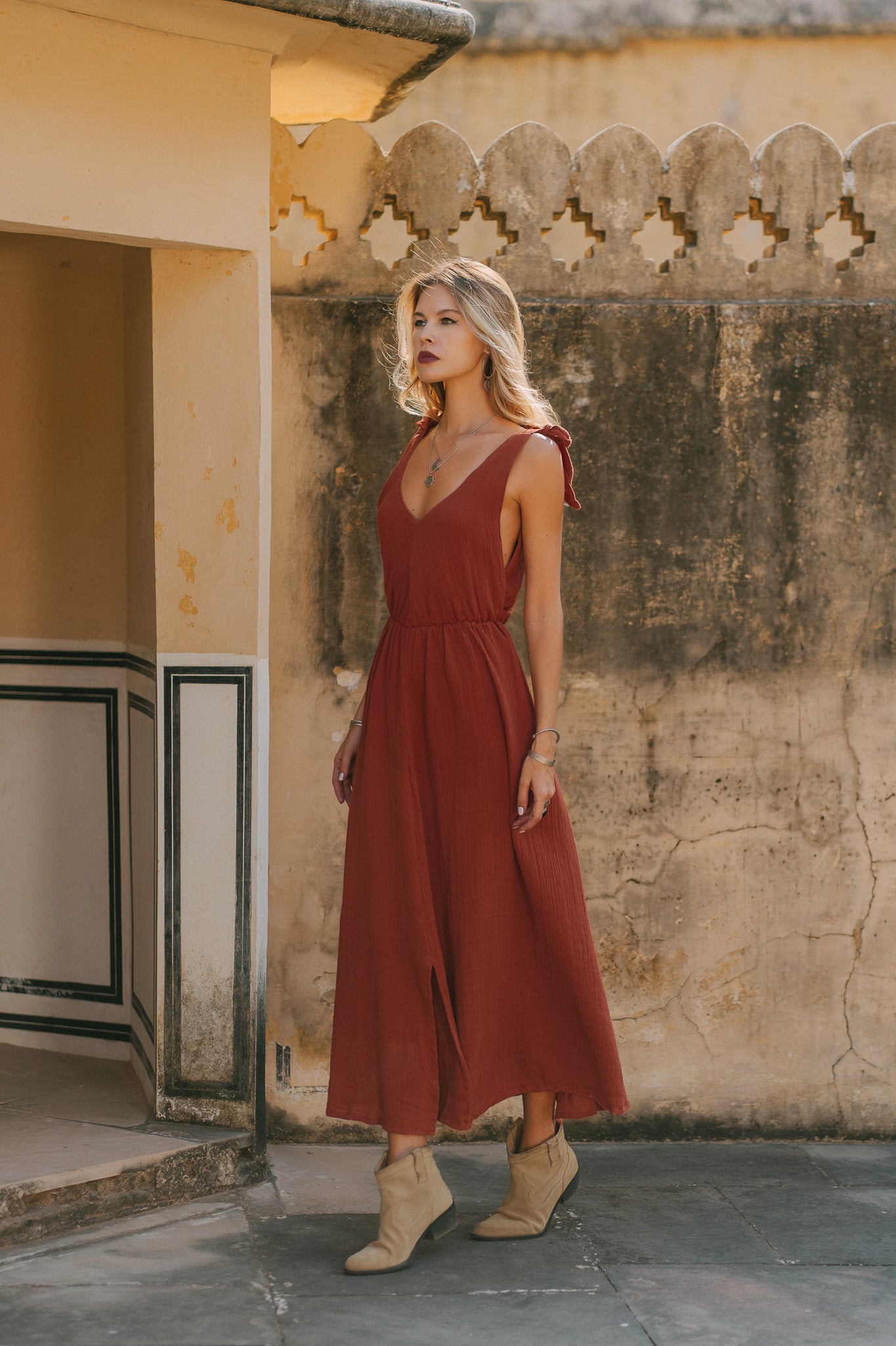 Robe gaze de coton boho