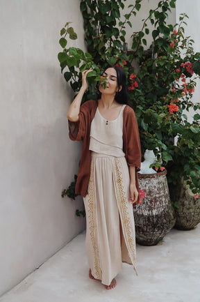 Crop top gaze de coton