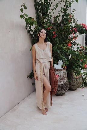 Crop top gaze de coton