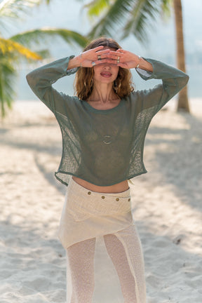 Top manche longue filet