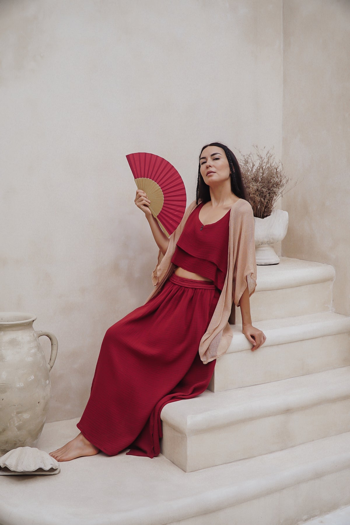 Jupe longue porte feuille