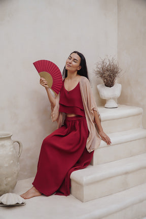 Crop top gaze de coton