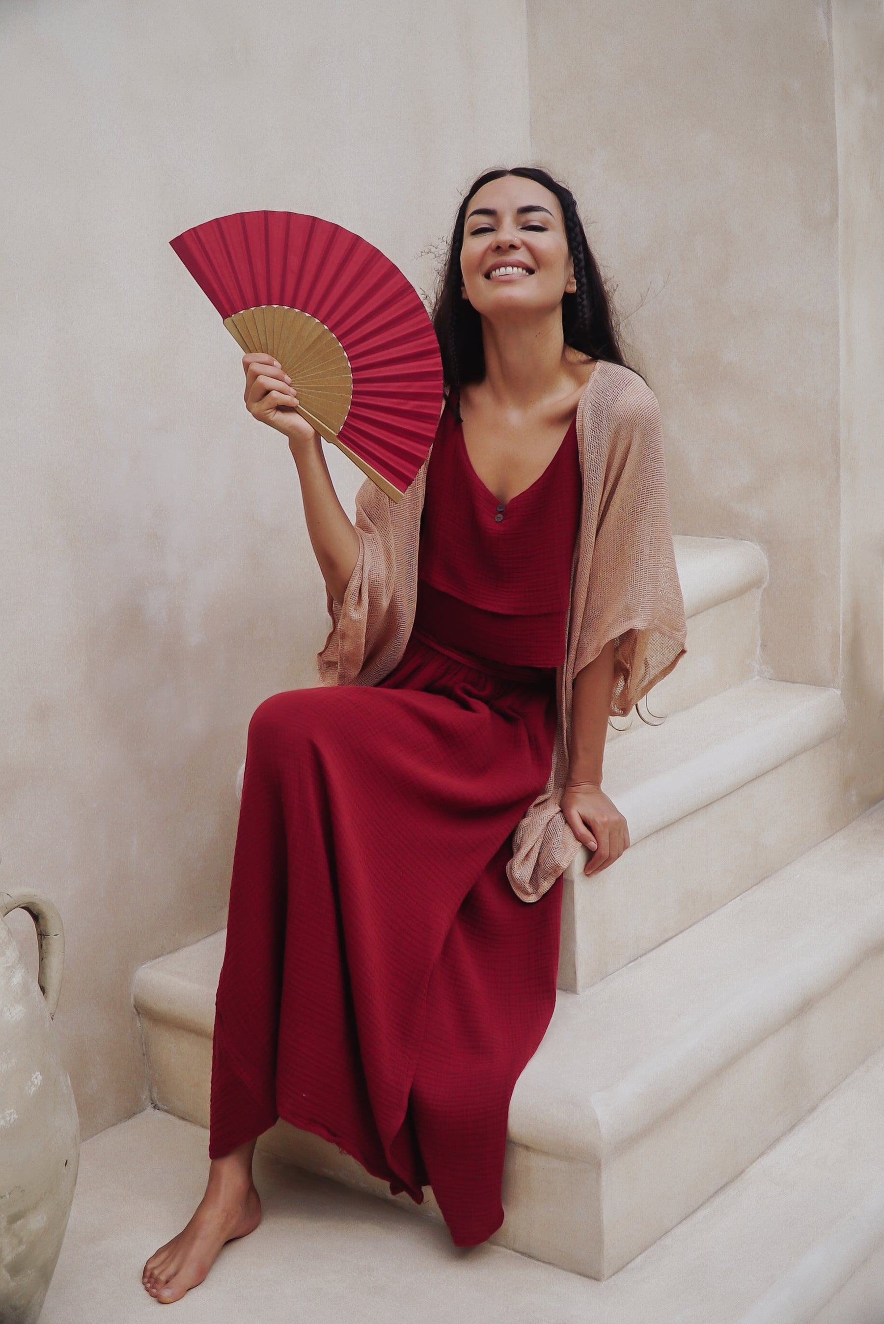 Crop top gaze de coton