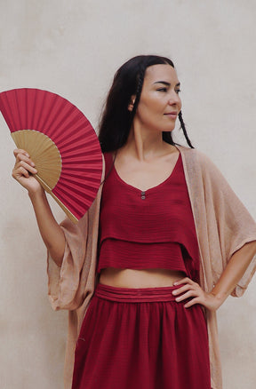 Crop top gaze de coton