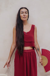 Crop top gaze de coton