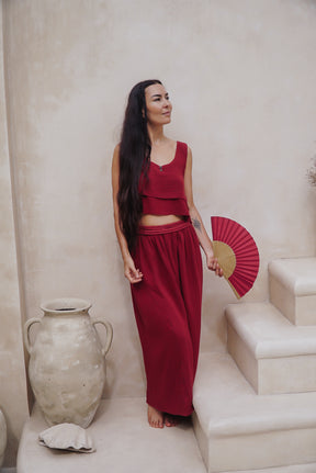 Crop top gaze de coton