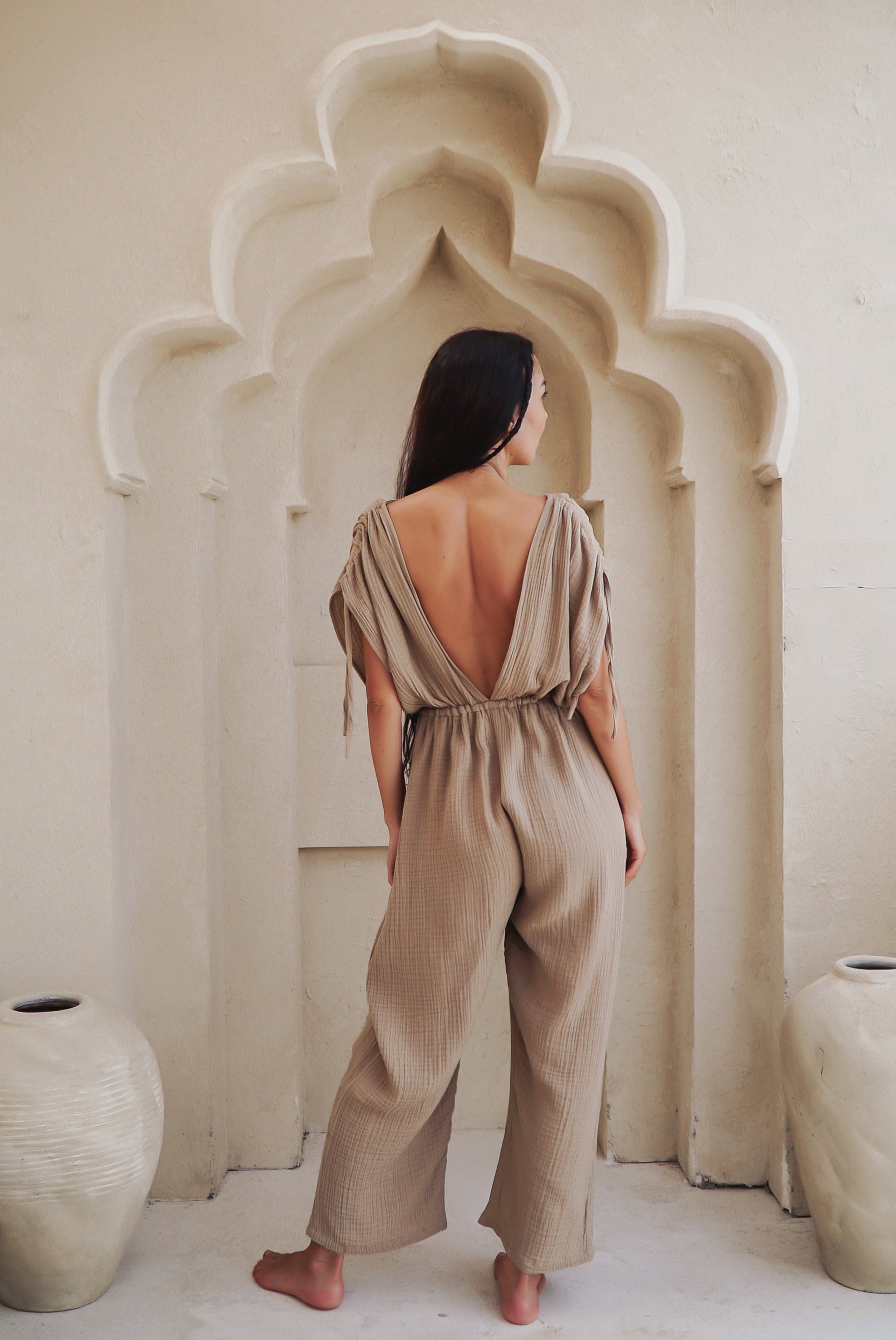 Organic cotton gauze jumpsuit
