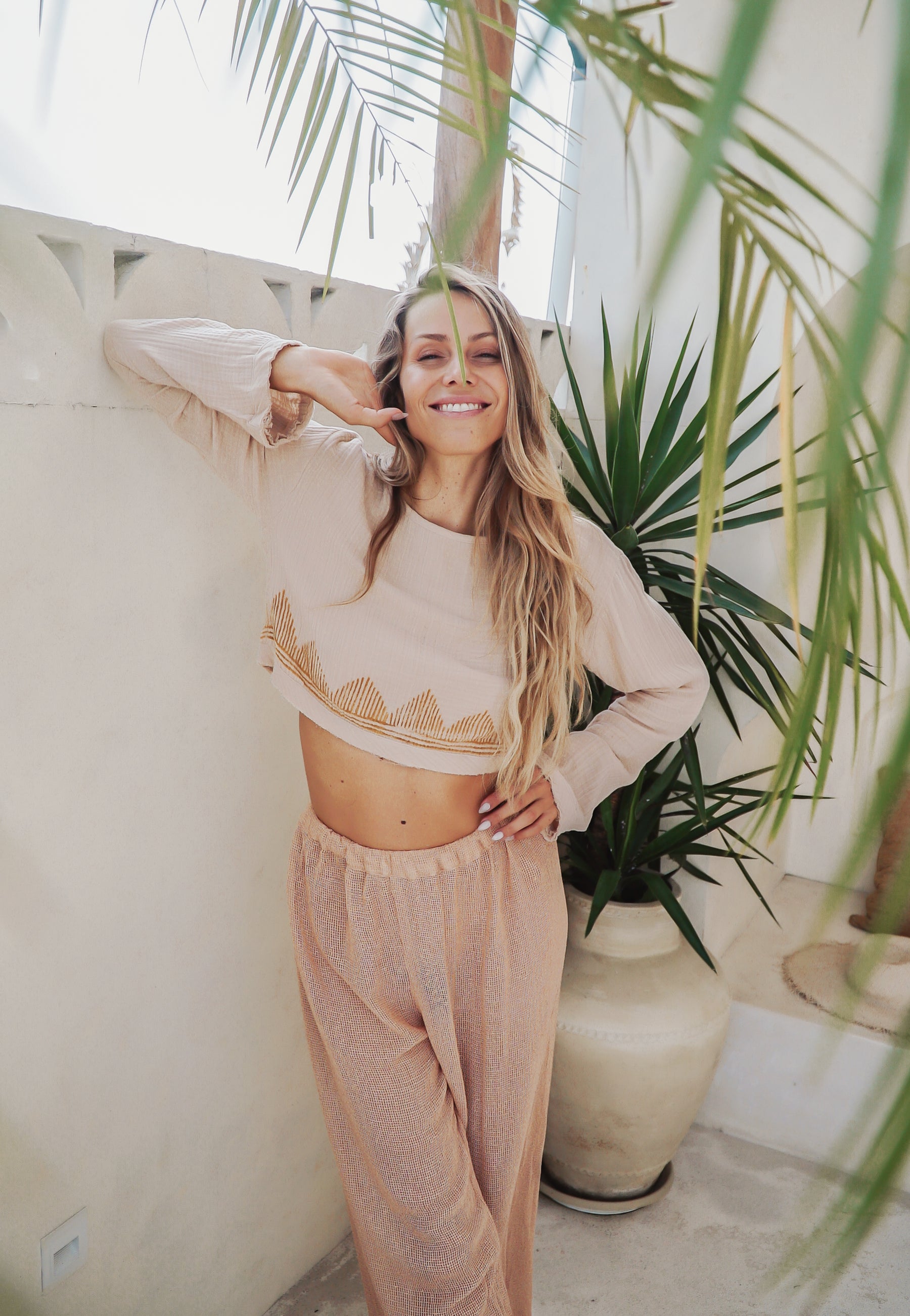 Crop top block print