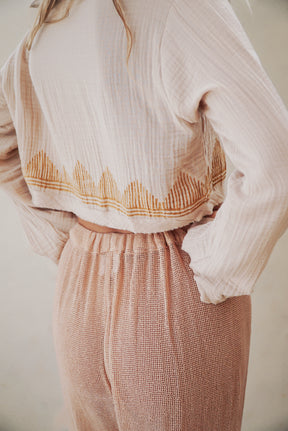 Crop top block print