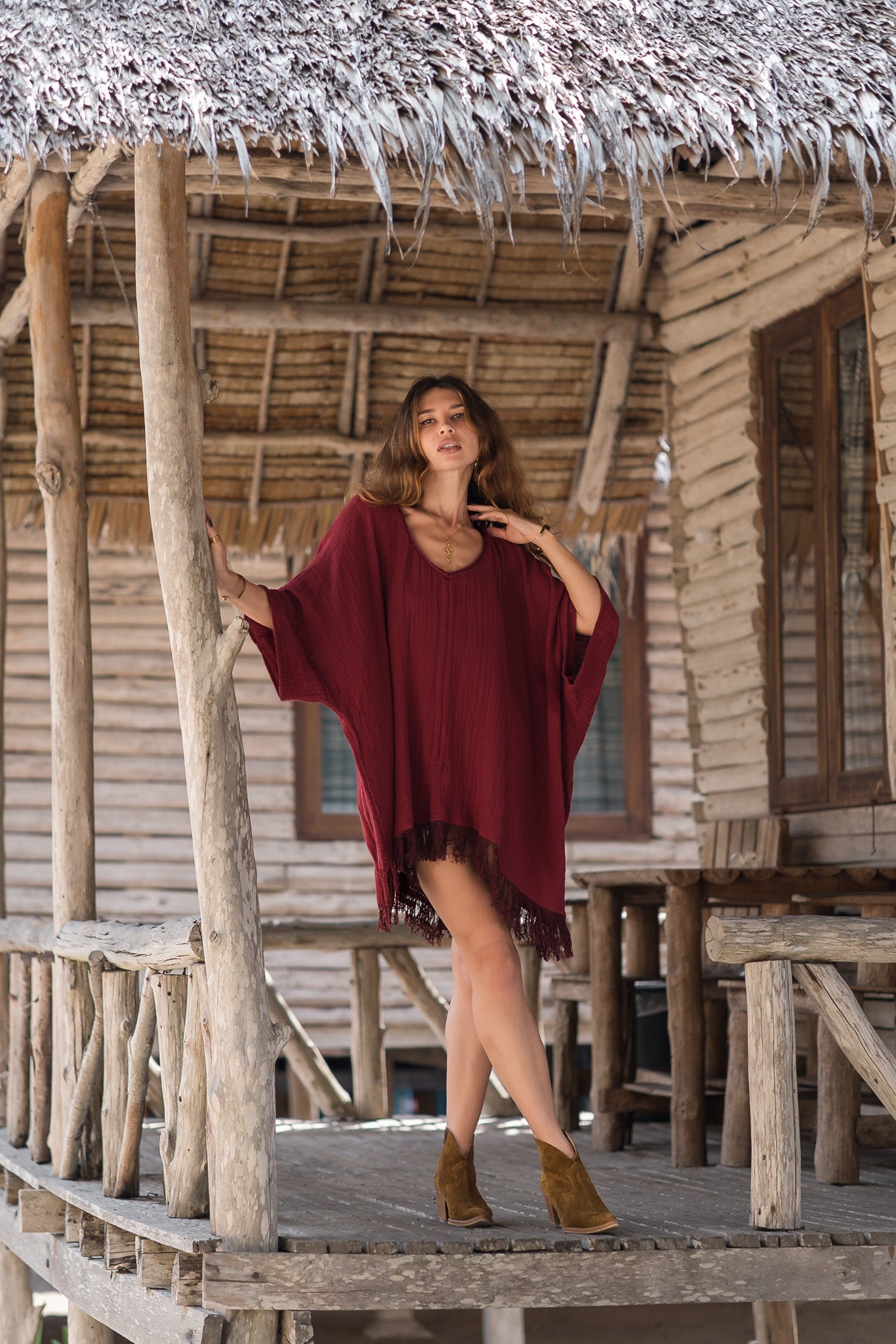 Poncho gaze de coton