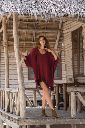 Poncho gaze de coton