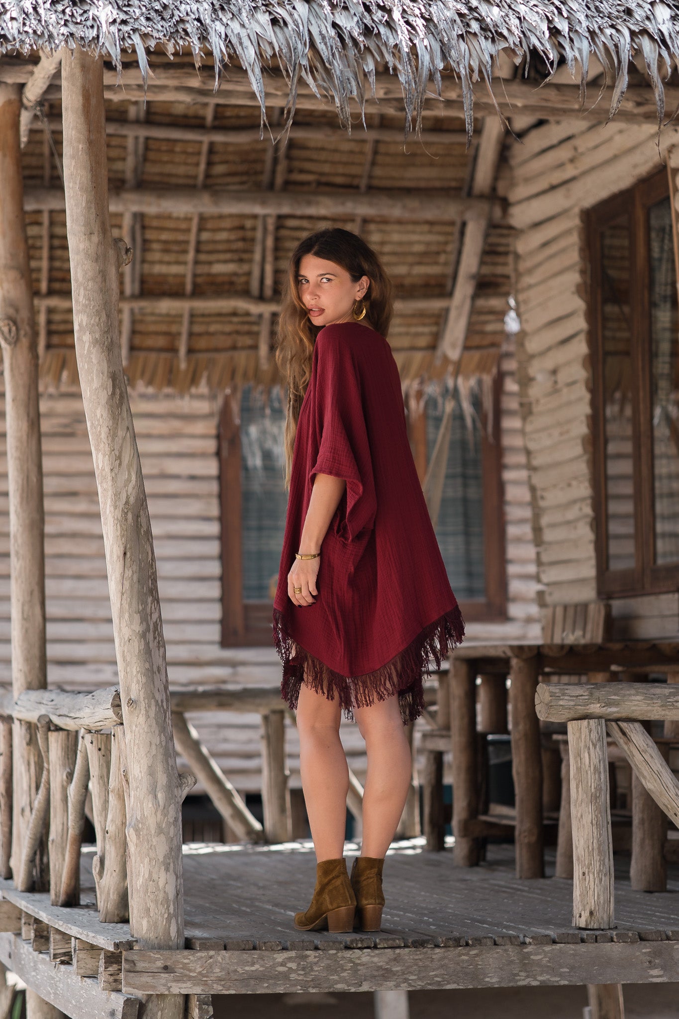 Poncho gaze de coton
