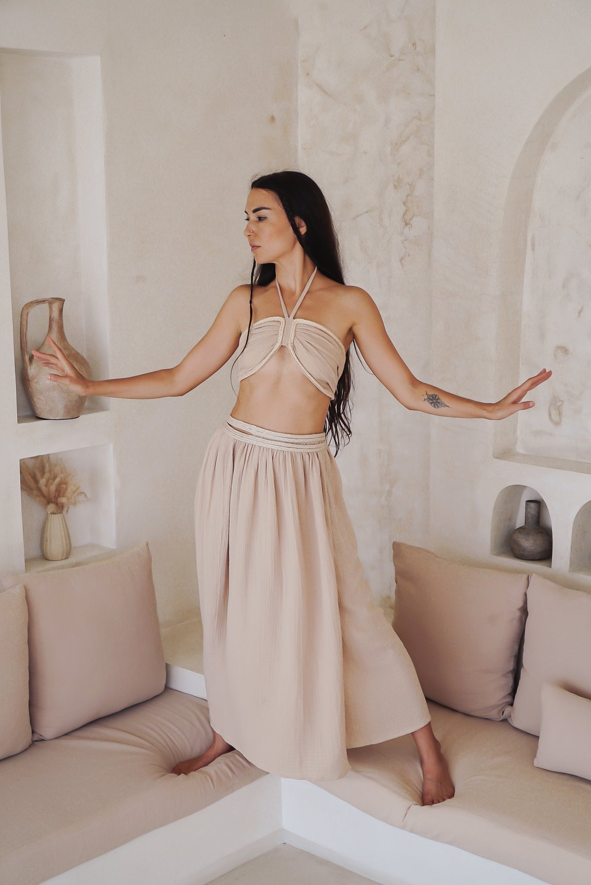 Jupe longue porte feuille