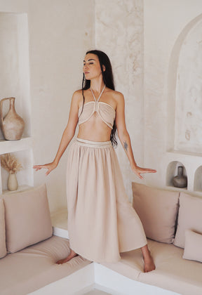 Jupe longue porte feuille