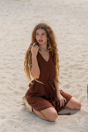 Robe chemise gaze de coton