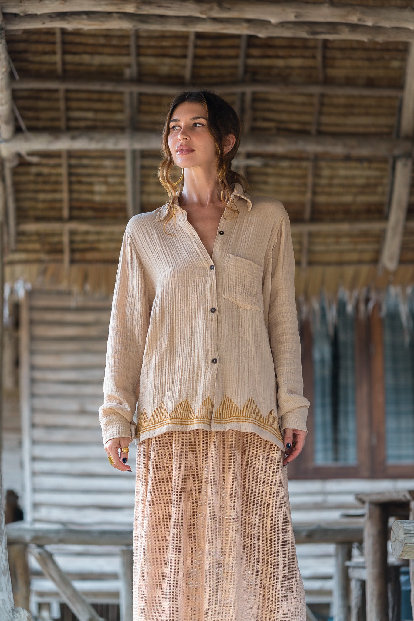 Chemise gaze de coton bio