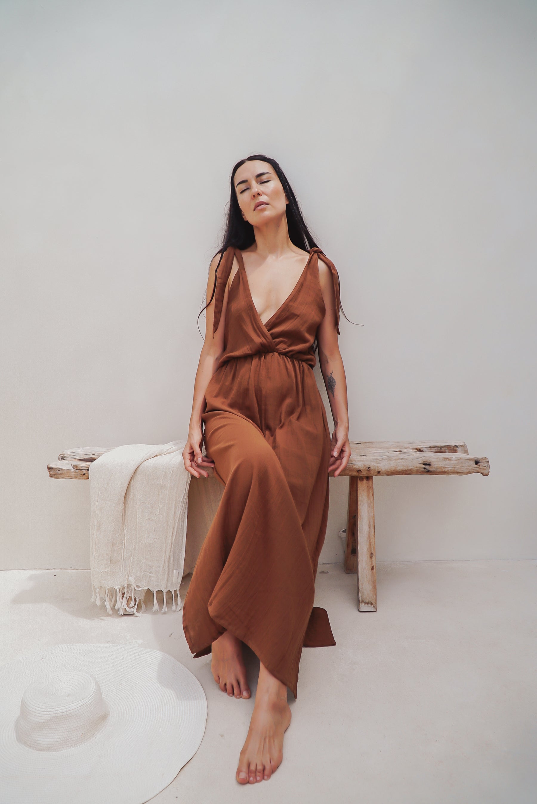 Boho-Kleid aus Baumwollgaze