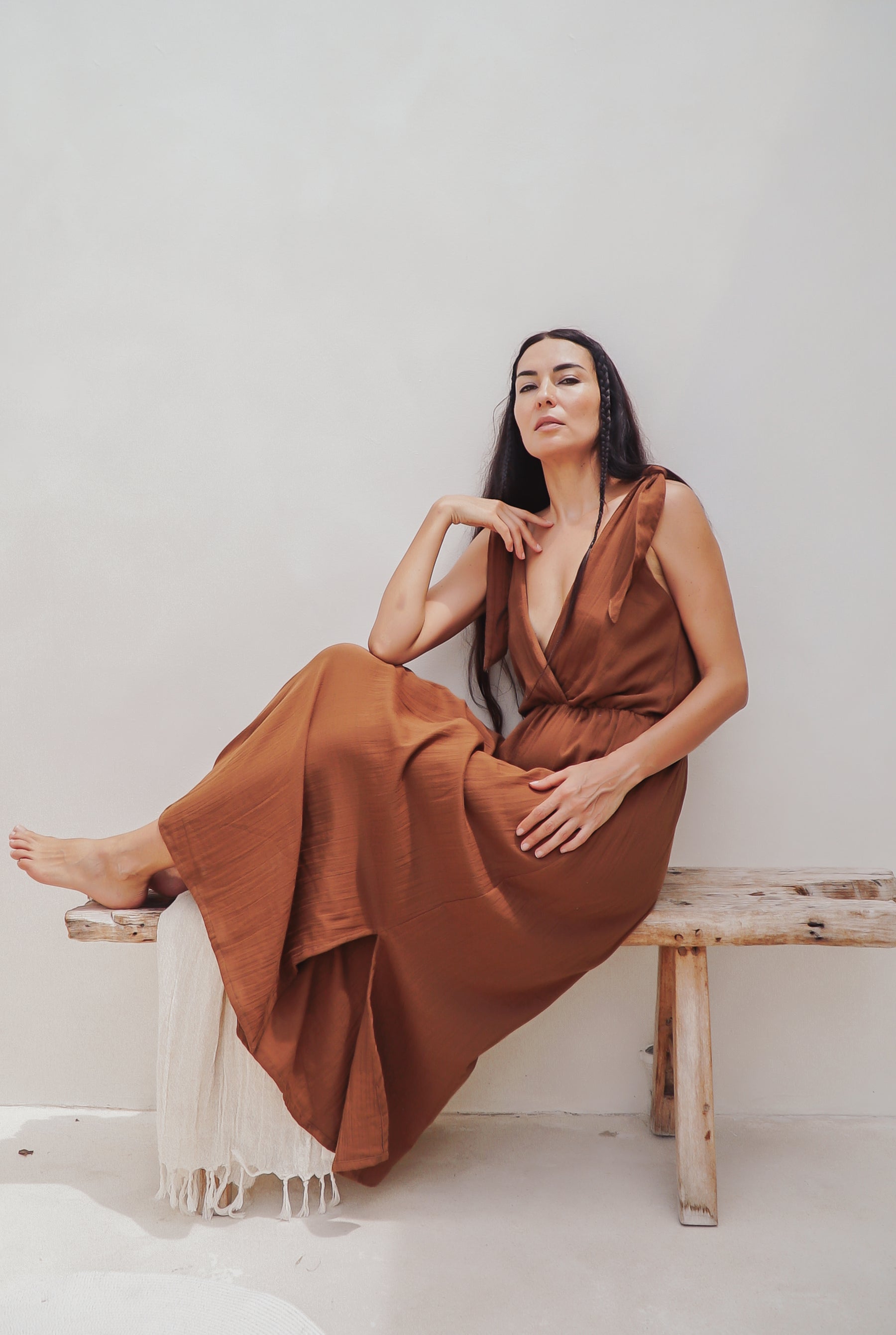 Boho-Kleid aus Baumwollgaze