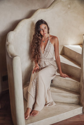 block print maxi dress