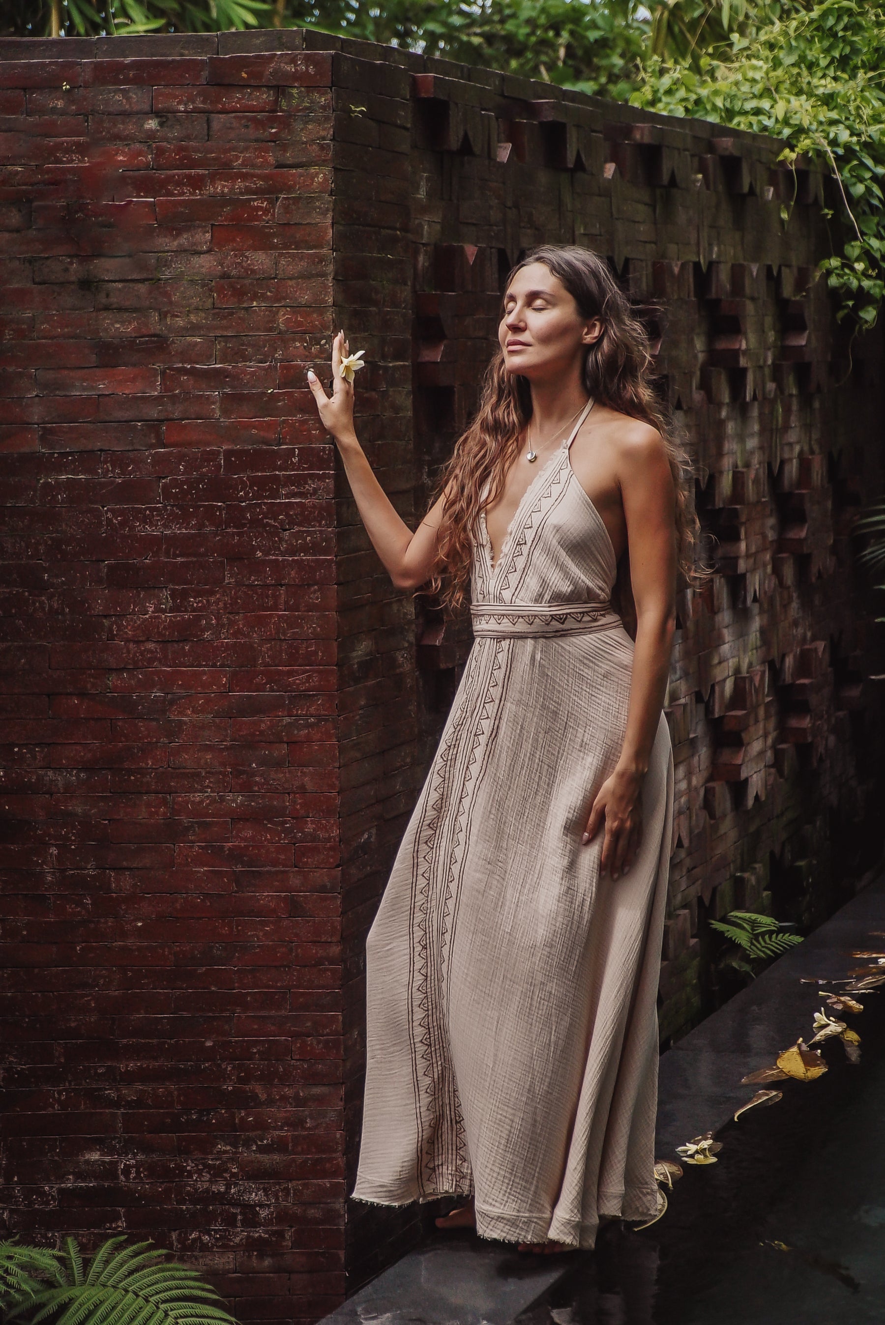 block print maxi dress