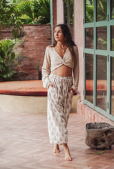 Pantalon ample block print