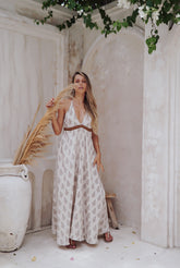 block print maxi dress