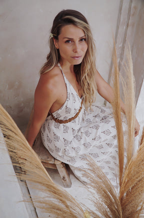 block print maxi dress