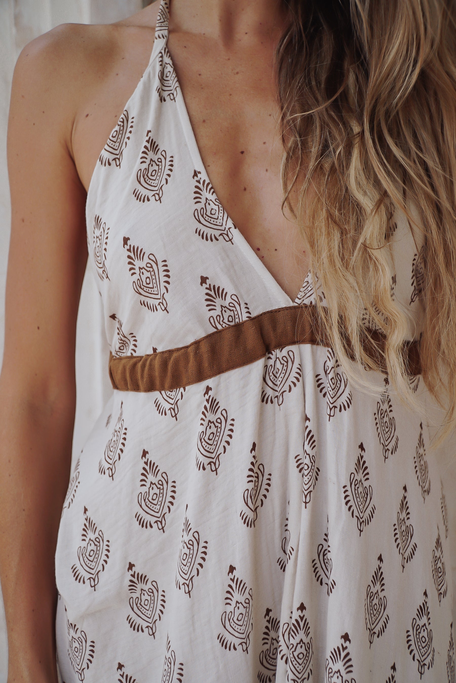 block print maxi dress